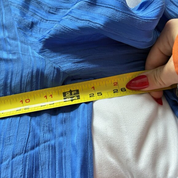 Chicos Womens Size 3 XL Blue Long Sleeve Button Up Top Blouse NWT 89.50 V Neck - Picture 6 of 7